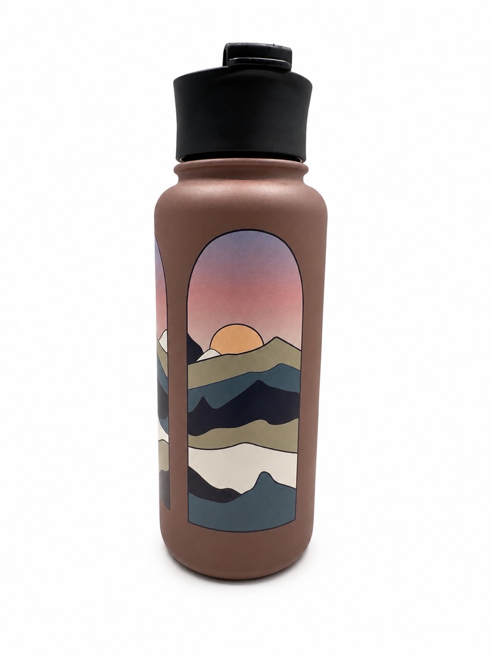 Package Free Insulated Water Bottle Mountain Sunset Reusable Stainless Steel